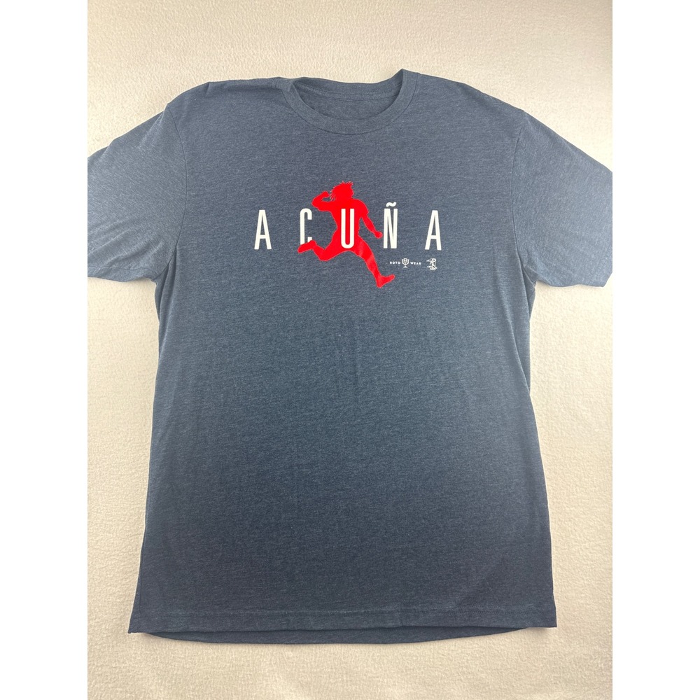 Ronald Acnua‎ Jr Atlanta Braves Baseball Roto Wear T Shirt Men's